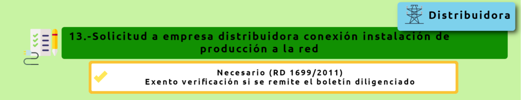 Paso 13 tramitación fotovoltaica autoconsumo hogar