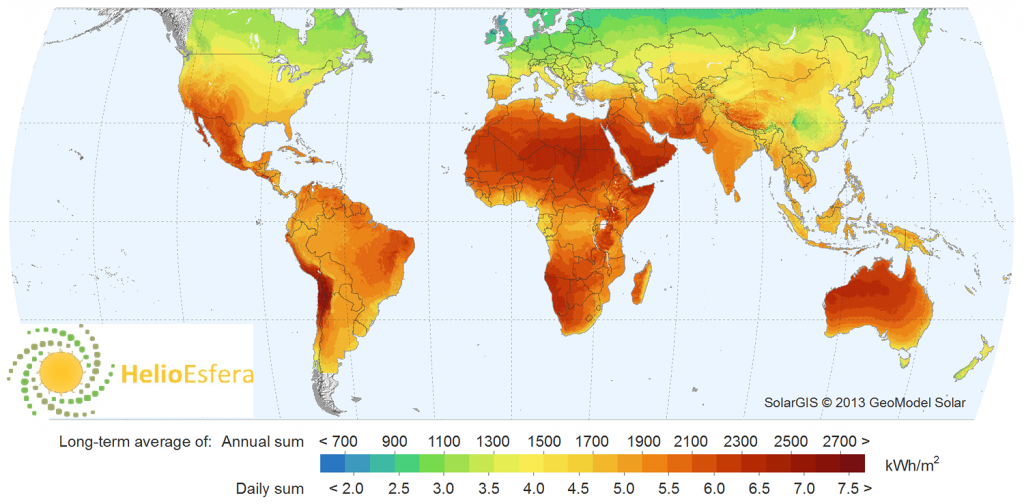 Mapa de radiación global